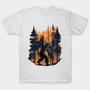 Forest Swagger: Bigfoot's Cool Camouflage T-Shirt